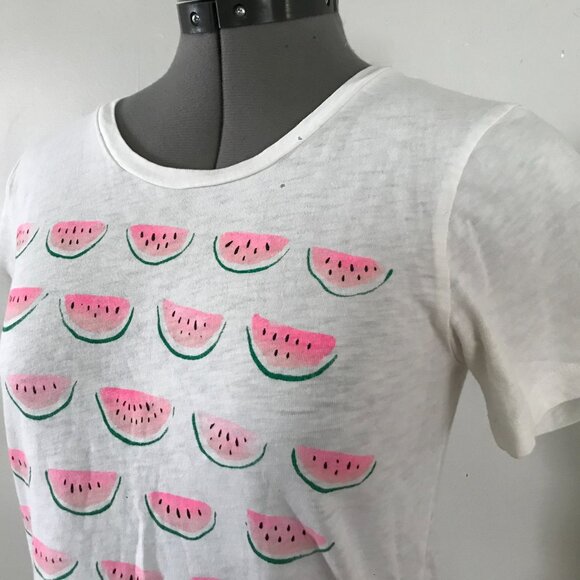 J. Crew Sz S Watermelon Print Collectors Tee - Picture 2 of 7
